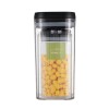 Cutii de Depozitare Alimente, Flippy, Set din 2 Cutii de tip Container, 2.5L, 1.2L, Recipiente pentru Cereale in Bucatarie, Transparente cu Capac Negr