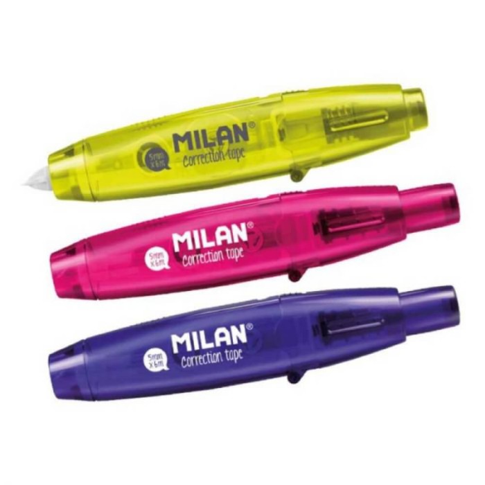 Corector Banda Milan, Uscare Instanta, 5mm x 6m, Corector pentru Scriere, Banda Corectoare Uscata, Corector Banda, Banda Corectoare pentru Scolari, Be