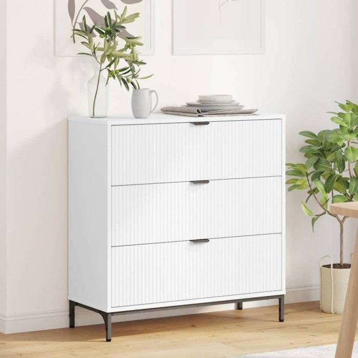 vidaXL Bufet cu sertar Alb 79.5 x 33 x 82 cm Lemn compozit