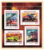 Cumpara ieftin NIGER 2016: Set Complet Timbre Masini Pompieri, Colita + Bloc, MNH (Neuzat)