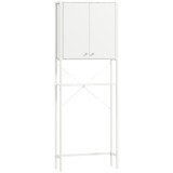 Mobilier HOMCOM pentru Baie Deasupra WC-ului cu Dulap și Raft Deschis, Mobilier Salvaspazio cu Picioare din Metal pentru Baie și Spălătorie, 64x20x180