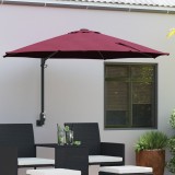 vidaXL Umbrela de terasă Bordo Poliester Mare Pliabilă Umbra de terasă