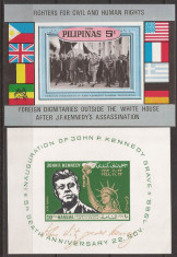 MANAMA ,FILIPINE PERSONALITATI J.F.KENNEDY ( 2 colite nedantelate ) MNH foto