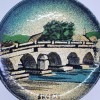 Farfurioara decorativa diin metal, pictata