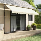 Cumpara ieftin Copertină retractabilă, crem, 400x150 cm, țesătură și oțel