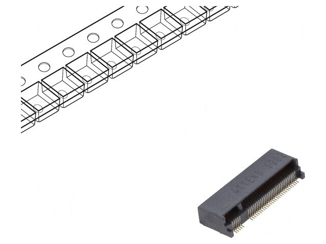 Conector M.2 (NGFF) Orizontal SMT Gold Flash 67 PIN 0.5A