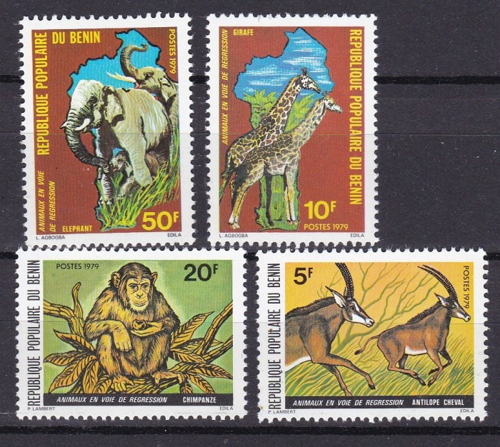 Benin 1979 fauna MI 191-194 MNH ww82