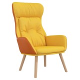 Cumpara ieftin Scaun de relaxare, galben mustar, textil si PVC