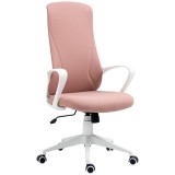 Vinsetto Scaun de birou ergonomic și căptușit, cu &icirc;nălțime ajustabilă și balans, 62x56x110-119,5 cm, roz | Aosom Romania