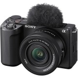 Aparat foto Mirrorless Sony Alpha ZV-E10M2K, 26MP, APS-C, E-Mount, 4K 60p, ISO 100-32000, Negru + Obiectiv 16-50mm