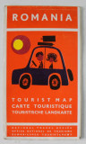 ROMANIA , TOURIST MAP , ANII &#039;70- &#039; 80