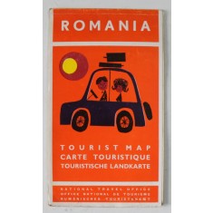 ROMANIA , TOURIST MAP , ANII &#039;70- &#039; 80