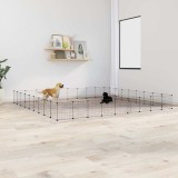 VidaXL Cușcă animale de companie cu ușă 36 panouri negru 35x35 cm oțel