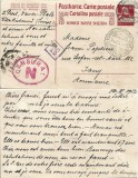 CP822N Carte poștală circulată Davos-Iași, 1917, ștampile de cenzură militară, Circulata, Printata