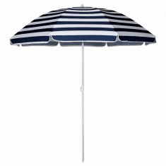 Umbrela de exterior, protectie UV, maner pliabil, 170 cm, alb/bleumarin