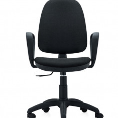 Scaun de birou ergonomic, material textil, negru OMC