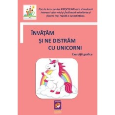 Invatam si ne distram cu unicorni. Exercitii grafice (fise de lucru pentru prescolari)