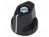 Buton rotativ cu flanșă MENTOR, indicator plastic &Oslash;ax: 6mm, negru