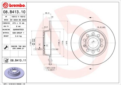BREMBO 08.B413.11 PRIME LINE - UV Coated Disc frana foto