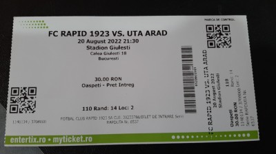 Bilet Rapid - UTA foto