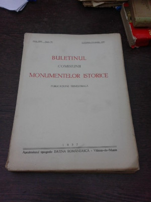 Buletinul Comisiunii Monumentelor istorice, octombrie decembrie 1937 foto