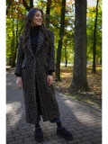 Cumpara ieftin PALTON LUNG CU BUZUNARE SI CAPTUSEALA INCHIDERE UN NASTURE LEOPARD PRINT GLORA M Animal Print