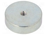Magnet fix neodim 25mm, o&Aring;&pound;el, filet M4, 3mm, 105N, ELESA GANTER