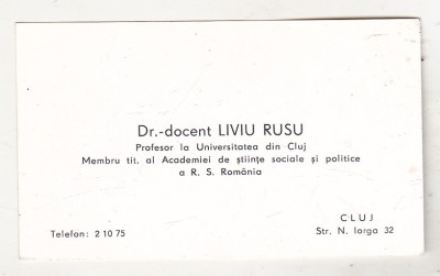 bnk div Carte de vizita cu felicitare olografa - Liviu Rusu foto