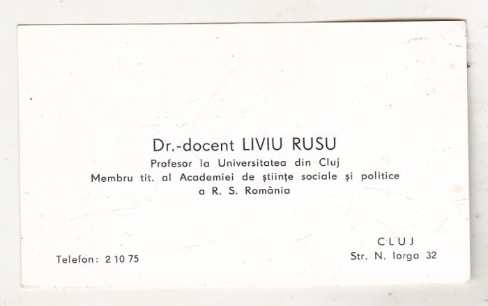 bnk div Carte de vizita cu felicitare olografa - Liviu Rusu