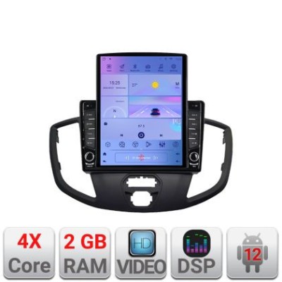 Navigatie Ford Transit V363 2015-2021 Android radio gps internet quad core 2+32 ecran vertical 9.7&amp;quot; Kit-custom+EDT-E708 CarStore Technology foto