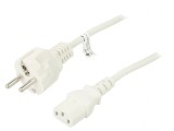 Cablu Alimentare IEC C13 la C14 5m Alb 10A 250V, Goobay