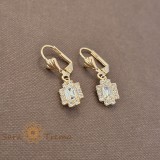 Cercei Regina Diamantelor , Cristale albe placati aur 18K Brazilia
