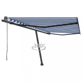VidaXL Copertină autonomă retractabilă automat albastru&amp;alb 400x300 cm