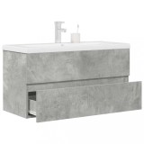 Set mobilier de baie, 2 piese, gri beton, lemn compozit