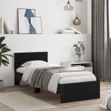 VidaXL Cadru de pat cu tăblie, negru, 75x190 cm, lemn prelucrat 838660