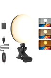 Lumină pentru conferințe video cu 159 LED-uri - 3 culori și 5 niveluri de luminozitate, clip video pe monitor cu temporizator