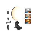 Lumină pentru conferințe video cu 159 LED-uri - 3 culori și 5 niveluri de luminozitate, clip video pe monitor cu temporizator