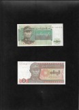 Set Burma Myanmar 2 x 1 kyat 1972 + 1990 unc pret pe set