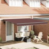vidaXL Copertină retractabilă manual, maro, 400x300 cm