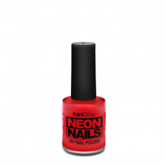 Oja de unghii neon uv, 12 ml, manichiura pedichiura glow, uscare rapida culoare rosu uv foto