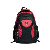 Ghiozdan Rucsac Gimnaziu/Liceu Ecada, 46 cm, Negru cu Rosu, 3 Compartimente, Bretele Ajustabile, Poliester