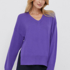 United Colors of Benetton pulover de lana femei, culoarea violet