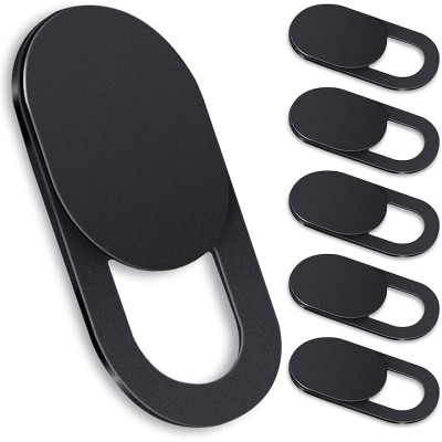 Set 6 protectii camera web, Pentru telefon/tableta/laptop, Cu glisare, Negru foto