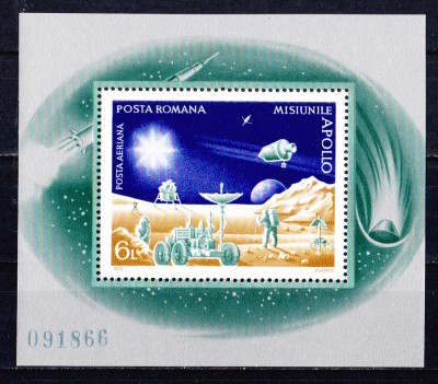 TSV$ - 1972 LP 815 INCHEIEREA PROGRAMULUI APOLLO, COLITA DANTELATA MNH/** LUX foto