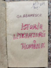 Istoria Literaturii Romane - Gh. Adamescu , A28