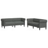 Set de canapele, 2 piese, gri inchis, material textil