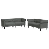 Set de canapele, 2 piese, gri inchis, material textil