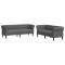 Set de canapele, 2 piese, gri inchis, material textil
