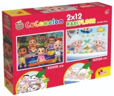 Puzzle de podea 2 in 1 Cocomelon Lisciani, Sa construim, Maxi, 2 x 12 piese