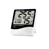 Termometru digital de interior cu higrometru, ceas si afisaj LCD